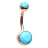 Rose Gold Turquoise Classique Belly Rings