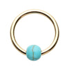 16g Gold Turquoise Captive Belly Ring