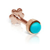 Turquoise Earring by Maria Tash in 14K Rose Gold. Threaded Stud.