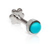 Turquoise Earring by Maria Tash in 14K White Gold. Threaded Stud.