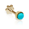 Turquoise Earring by Maria Tash in 14K Yellow Gold. Threaded Stud.