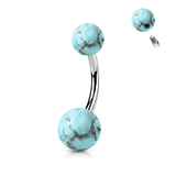 Natural Stone Belly Button Bars