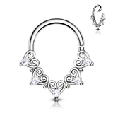 Lovebug Filigree Heart Hoop Earring. Cartilage Piercings.