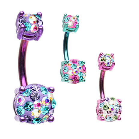 Motleys™ Unicorn Parade Belly Bar - Basic Curved Barbell. Navel Rings Australia.