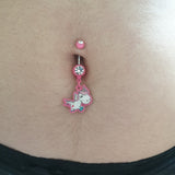 The Flying Unicorn Belly Bar - Dangling Belly Ring. Navel Rings Australia.
