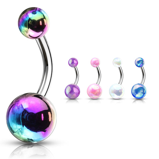Unicorn Essence Classic Belly Rings - Basic Curved Barbell. Navel Rings Australia.
