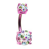 Motleys™ Unicorn Parade Belly Bar - Basic Curved Barbell. Navel Rings Australia.