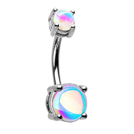 Retro Revo Prong Belly Bar - Basic Curved Barbell. Navel Rings Australia.