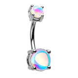 Retro Revo Prong Belly Bar - Basic Curved Barbell. Navel Rings Australia.