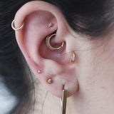 Ball Earring by Maria Tash in 14K Rose Gold. Flat Stud. - Earring. Navel Rings Australia.