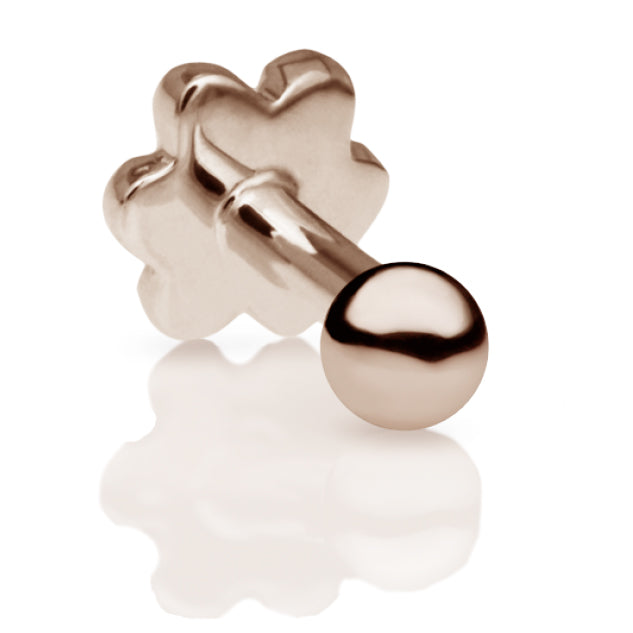 Ball Earring by Maria Tash in 14K Rose Gold. Flat Stud. - Earring. Navel Rings Australia.