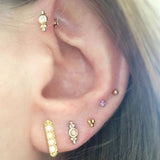 Ball Earring by Maria Tash in 14K Yellow Gold. Flat Stud. - Earring. Navel Rings Australia.