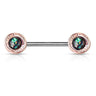 Vertex Round Opal Nipple Barbell Ring - Nipple Ring. Navel Rings Australia.