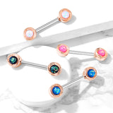 Vertex Round Opal Nipple Barbell Ring - Nipple Ring. Navel Rings Australia.