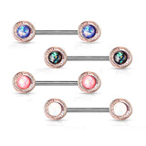 Vertex Round Opal Nipple Barbell Ring - Nipple Ring. Navel Rings Australia.