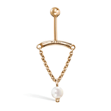 Pearl Drape Threaded Stud Earring by Maria Tash in 14K Rose Gold