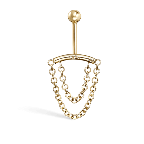Double Chain Drape Earring by Maria Tash in 14K Yellow Gold