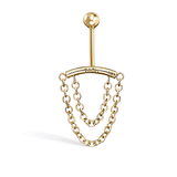 Double Chain Drape Earring by Maria Tash in 14K Yellow Gold