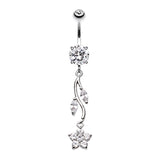 Sophia's Daisy Vine Belly Ring - Dangling Belly Ring. Navel Rings Australia.