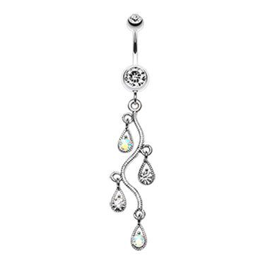 Vine Chandelier Belly Ring - Dangling Belly Ring. Navel Rings Australia.