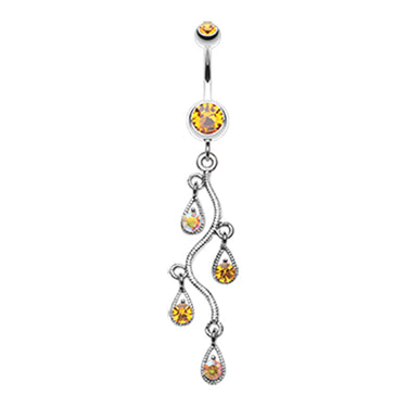 Vine Chandelier Belly Ring - Dangling Belly Ring. Navel Rings Australia.