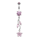 Sophia's Daisy Vine Belly Ring - Dangling Belly Ring. Navel Rings Australia.