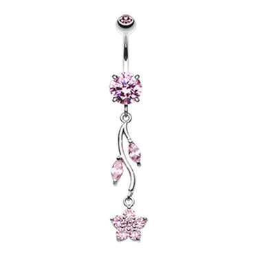 Sophia's Daisy Vine Belly Ring - Dangling Belly Ring. Navel Rings Australia.
