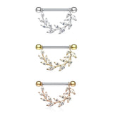 Crystal Vinnì Vine Drop Nipple Bar - Nipple Ring. Navel Rings Australia.