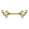 Vintage Token Filigree Nipple Bar with Gold Plating