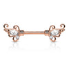 Vintage Token Filigree Nipple Bar with Rose Gold Plating