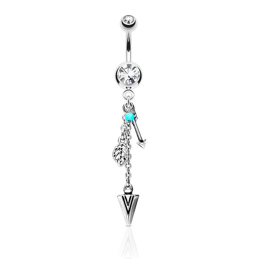 The Bhagavad Gita Warrior Belly Dangle - Dangling Belly Ring. Navel Rings Australia.