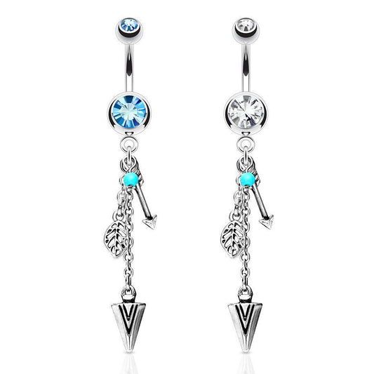The Bhagavad Gita Warrior Belly Dangle - Dangling Belly Ring. Navel Rings Australia.