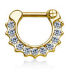 Wave Pave Septum Clicker Hoop in 14K Yellow Gold