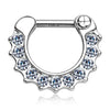Wave Pave Septum Clicker Hoop in White Gold