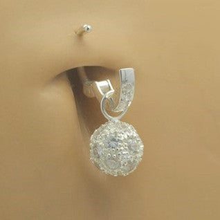 TummyToys® Cubic Zirconia Disco Ball Swinger - TummyToys® Swinger Charm. Navel Rings Australia.