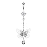 Whispering Spring Butterfly Belly Bar - Dangling Belly Ring. Navel Rings Australia.