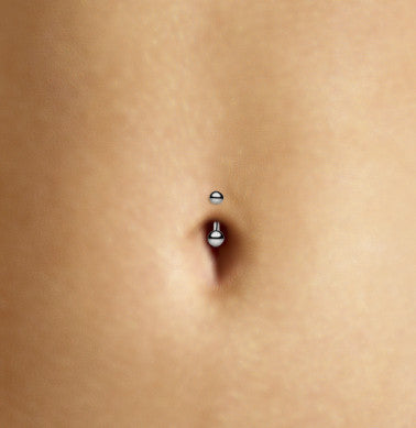 Authentic Maria Tash Small Ball Combo in 14K White Gold - Basic Curved Barbell. Navel Rings Australia.