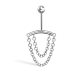 Double Chain Drape Earring by Maria Tash in 14K White Gold