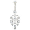 Marquise Heart Chandelier in 14K White Gold