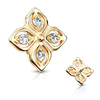 Internally Threaded Crystal Clover Replacement Ball in 14k Yellow Gold