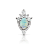Opal and Diamond MT Tiara Earstud by Maria Tash in 18K White Gold. Butterfly Stud.