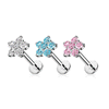 Diamante Flower Earring in 14K White Gold. Tragus and Cartilage Earring.