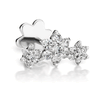 Three Flower Garland Diamond Stud Earring by Maria Tash in 18K White Gold. Flat Stud.
