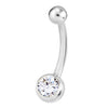 Classique White Gold REAL Diamond Belly Ring