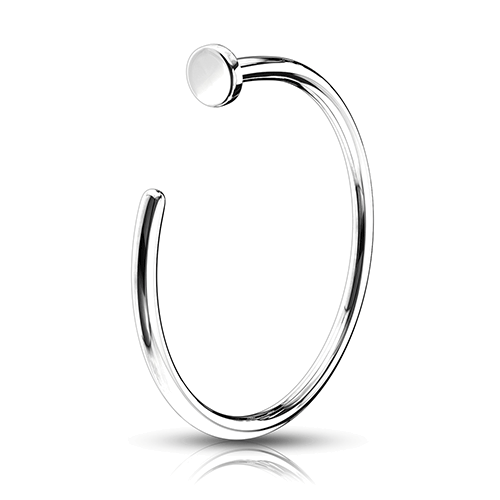 Hoop Nose Ring in 14K White Gold
