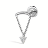 Invisible Set Triangle Diamond Drape Threaded Stud Earring by Maria Tash in 18K White Gold