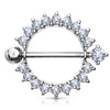 Sunburst Nipple Ring in 14K White Gold