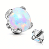 Internally Threaded Opal Prong Replacement Ball in 14k White Gold