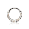 Pearl Horizontal Eternity Clicker by Maria Tash in White Gold