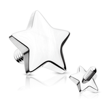 Internally Threaded Plain Star Replacement Ball in 14k White Gold